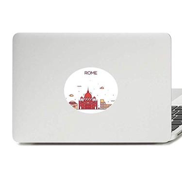 Imagem de Adesivo de notebook Roma Itália com estampa de marco plano e emblema de vinil para laptop