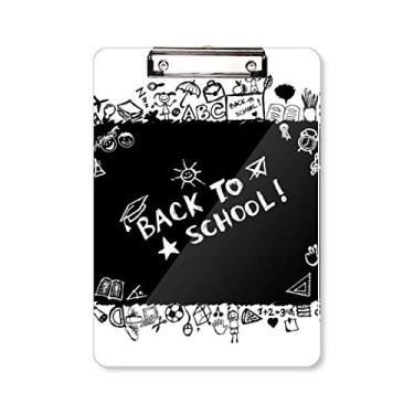 Imagem de Caderno de prancheta com silhueta de estilo escolar Blackboard Graffiti A4