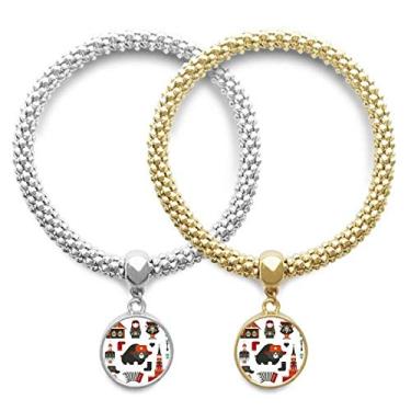 Imagem de DIYthinker Urso Vodka Acordeão Boneca Amante Rússia Pulseira Pingente Joias Corrente Presente Casal