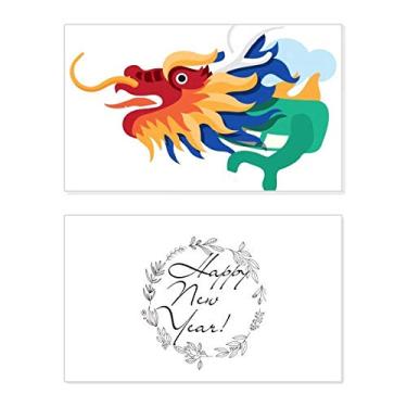 Imagem de China Dragon Traditional Culture Art Pattern New Year Festival Greeting Card Bless Message Gift