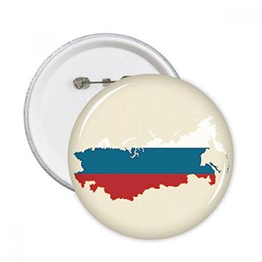 Imagem de Mapa da Rússia Ilustração Nacional Falg Pinos Redondos Emblema Decoração de Roupas 5 peças Presente