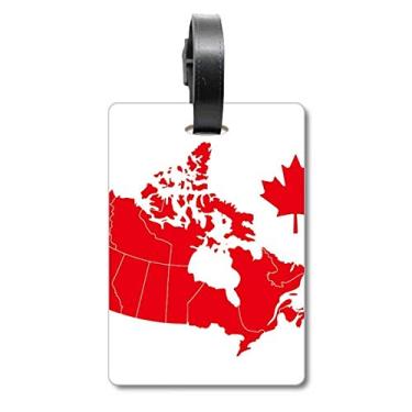 Imagem de Símbolo de folha de bordo vermelho do Canadá Mapa de país Bolsa Etiqueta Etiqueta de Bagagem Etiqueta Scutcheon Etiqueta