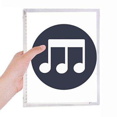 Imagem de Caderno de anotações musicais preto com folhas soltas e diário recarregável