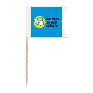 Imagem de Palito romântico, bandeiras de palito "Someone Worth Melting", etiquetagem para festas, bolos, alimentos, queijo