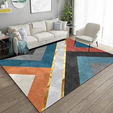 Imagem de jia cool Carpete, marroquino, boêmio, fácil limpeza, para quarto, cozinha, sala de estar, tapete de área que não cai, 179,8 x 259 cm Geometria-24