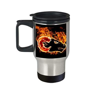 Imagem de Caneca de viagem do zodíaco de Áries – Presente para presente de astrologia do zodíaco – Copo isolado de 400 ml