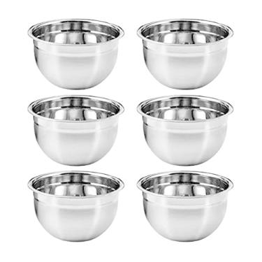 Imagem de Kit 6 Tigela Bowl Aço Inoxidável 18cm KeHome Profissional Multiuso Fundo Versatil