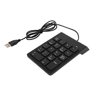 Imagem de Naroote Teclado numérico com fio, numpad numérico, conexão USB preta, 18 teclas, teclado numérico silencioso Plug and Play para jogos no banco e escritório