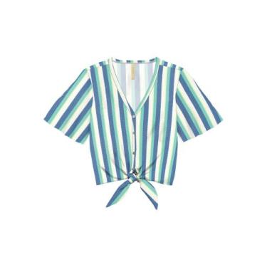 Imagem de Camisa Em Tecido Lunender Listrada Azul
