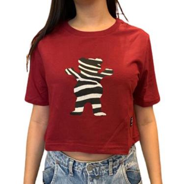 Imagem de Camiseta Grizzly Og Bear Zebra Cropped Tee Bordô