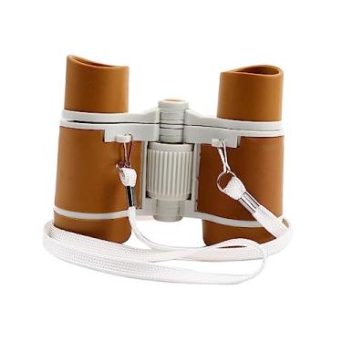 Imagem de predolo Jungle binóculos para crianças binóculos de brinquedo portátil 4x30 com cordão telescópio à prova de choque para crianças brinquedo de ampliação para, Café escuro