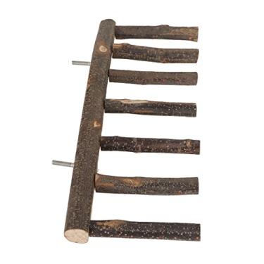 Imagem de Escada de madeira para pássaros, escada de papagaio multiuso, garras de moagem multiuso feita à mão para suprimentos para animais de estimação (7 degraus)