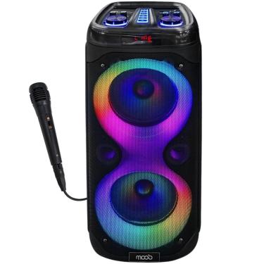 Imagem de Caixa de Som Moob Wave Bluetooth 5.0 TWS 2 Alto Falantes Painel LED e Entrada para 2 Microfones 500W
