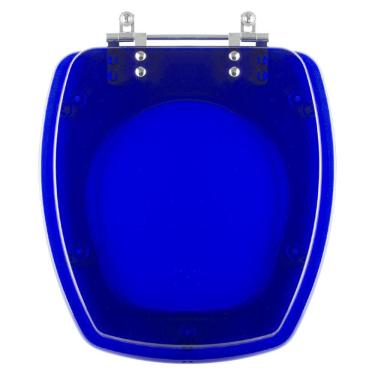 Imagem de Assento Sanitário Poliester Thema Azul Translucido para vaso Incepa