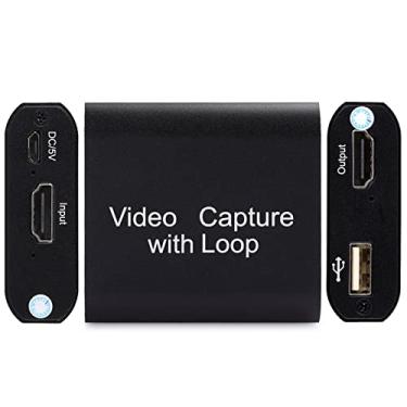 Imagem de Placa de Captura de Vídeo Preta 1080P 4K Out Mini Capture Card, USB UAC Padrão para (Preto)