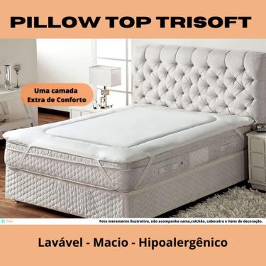 Imagem de Pillow Top Queen Trisoft 160x200x04 - Protetor de Colchão - Macio - Lavável - Hipoalérgenico