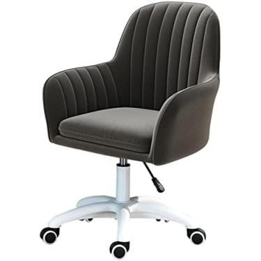 Imagem de Cadeira De Computador Cadeira De Acento Ajustável Em Altura Para Quarto Executivo, Cadeira De Mesa De Veludo Cadeira De Computador Ergonômica Cadeira Giratória Confortável Para Escritório Doméstic
