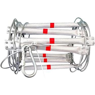 Imagem de Escada De Fuga De Incêndio De Emergência Com Ganchos Liga De Alumínio Fio De Aço Escadas Macias 3-7 Andares Trabalho De Alta Altitude Rápido Para Implantar Uso Fácil Para Resgate Em Fuga, Trabalho