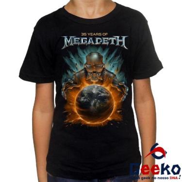 Imagem de Camiseta Infantil Megadeth 100% Algodão 30 Years Of Megadeth Rock Geek