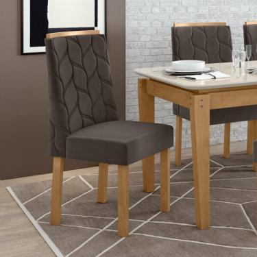 Imagem de Conjunto 2 Cadeiras Para Sala De Jantar Astrid Amêndoa Clean/