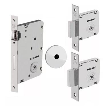 Imagem de Fechadura Kit 821 Rolete Tetra Roseta Redonda Cromada 3f