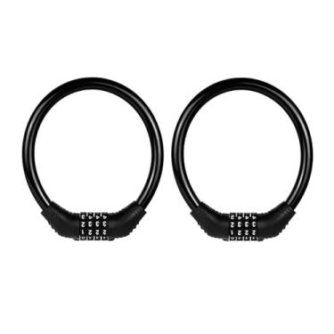 Imagem de KOLACEN Cabo de bloqueio de bicicleta, trava de combinação redefinível de segurança de 4 dígitos, corrente de bloqueio de bicicleta resistente antifurto, cadeados combo de bicicleta, cadeado de cabo