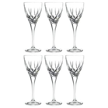 Imagem de Barski Taça de vinho - Taça - Vinho tinto - Vinho branco - Copo de água - Copos com haste - Conjunto de 6 taças - Vidro tipo cristal - 170 g. Lindamente cortado projetado feito na Europa