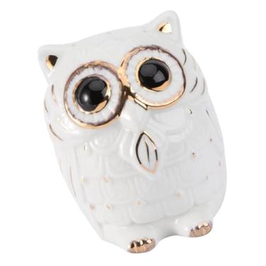 Imagem de Coruja poupança banco piggy banco de dinheiro cerâmica bonito banco de poupança crianças brinquedo animal dinheiro poupança pote banco de dinheiro lata cerâmica poupança banco/42 (Color : White, Siz