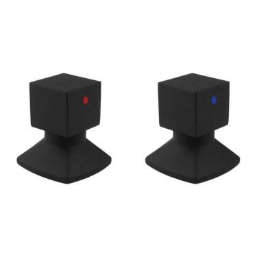 Imagem de Kit com 2 Acabamentos Para Registro C46 Água Quente/Fria BL6246 Ducon Metais Black