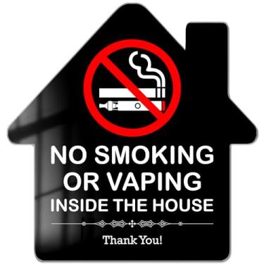 Imagem de Sinais de proibição de fumar para casa, placas de não fumar para negócios, placas de acrílico autoadesivas Airbnb 14,5 cm x 15,2 cm - PZC041