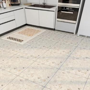 Imagem de Adesivo Para Piso Vinilico Autocolante 5mx61cm Varios Modelos, Proprio Para Chão De Quarto, Cozinha, Sala, Banheiro, Sala De Estar, Piso Em Rolo (P8 - Terrazzo)
