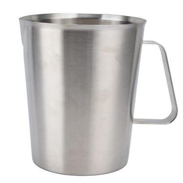 Imagem de Copo medidor, jarra de espuma de leite de aço inoxidável 304, copo de espumador de leite de metal, copo de espuma de leite com balança para casa, cafeteria, restaurante, bar (1500 ml)