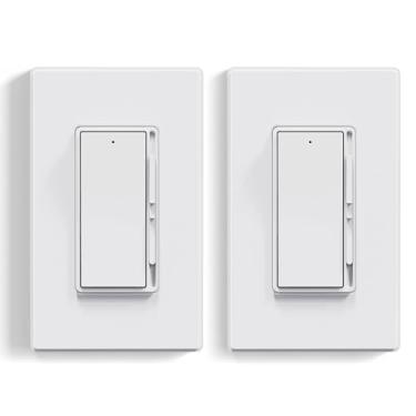 Imagem de ELEGRP Interruptor de luz regulável para luzes LED/CFL de 300 W e lâmpadas INC/HAL de 600 W, interruptor de luz deslizante deslizante de polo único/3 vias, placa de parede incluída, listado na UL,