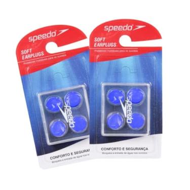Imagem de Kit 2 Protetores Ouvido Speedo Soft Earplug Natação, Hidroginástica Anti-ruído Silicone Moldável (Azul, Tamanho único)