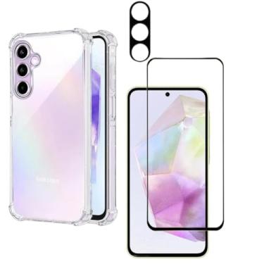 Imagem de Capa Capinha Anti Impacto + Película Premium 9D Cerâmica + Película de Câmera Compatível Com Samsung Galaxy A55 5G - (Hard Glass Store)