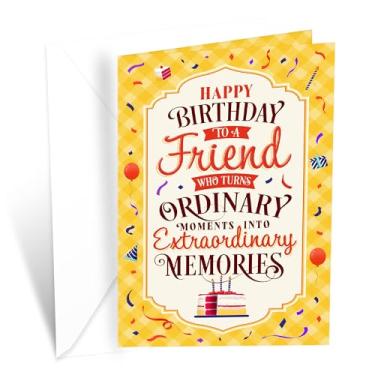 Imagem de Prime Greetings Cartão de aniversário de amigo, feito nos EUA, ecológico, cartolina grossa com envelope premium 12,7 cm x 19,7 cm, embalado em caixa de proteção