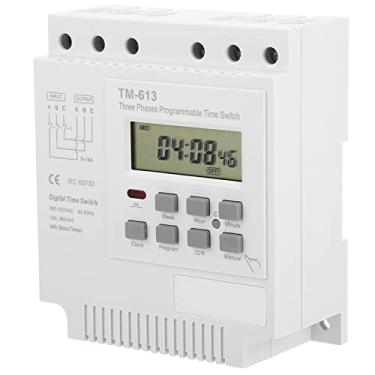 Imagem de Garosa Mini Timer Interruptor, 380V 16A Desempenho Estável Trifásico Interruptor de Potência de Controle Digital Programável Inteligente, Temporizador