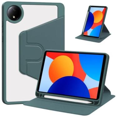 Imagem de Capa de rotação 360 para Redmi Pad SE 8.7 2024 com suporte para lápis Funda para tablet Xiaomi Redmi Pad SE 8.7 4g (verde escuro, para Redmi Pad SE 8.7)