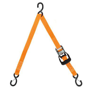 Imagem de Correia de catraca jet ski, tira de amarração de 3 pontos 3,5 polegadas x 25,8 m, amarração super resistente para jet skis, Seadoo, Waverunner, PWC, resistência de ruptura de 1,360 kg, ganchos S com clipe de segurança