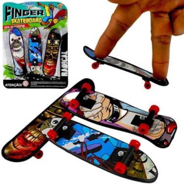 Imagem de Brinquedo Skate de dedo radical kit com 3 Fingerboard