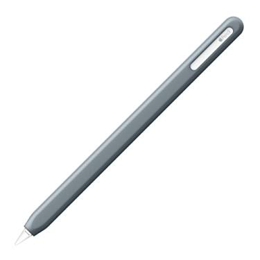 Imagem de UPPERCASE Design NimbleSleeve Capa protetora de silicone premium compatível com iPad Apple Pencil Pro e apenas 2ª geração (cinza mineral)
