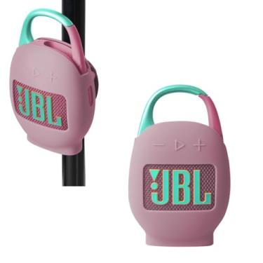 Imagem de Hermitshell Capa de transporte de silicone para alto-falante Bluetooth portátil JBL Clip 5 (rosa)