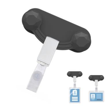 Imagem de 1 porta-crachá magnético com clipe para crachá de enfermagem com design sorriso, não enruga quando colocado em roupas para professores, enfermeiras, médicos, estudantes, presente de escritório para