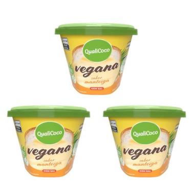 Imagem de Kit 3 Manteiga De Coco Vegana Com Sal 200g - Qualicoco