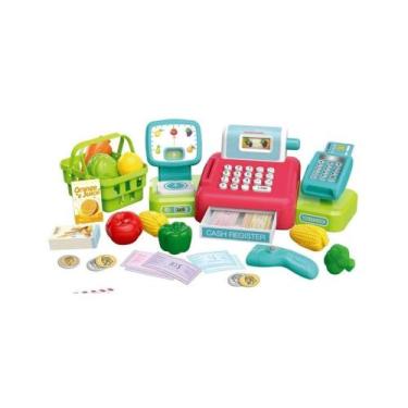 Imagem de Kit Faz de Conta Mini Caixa de Supermercado Brinquedo Infantil Caixa R