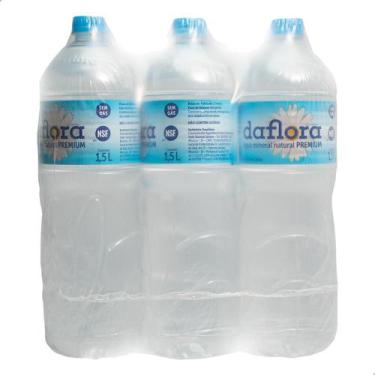 Imagem de Kit de Água Mineral Daflora Sem Gás Garrafa pet 1,5 litros Pack com 6 