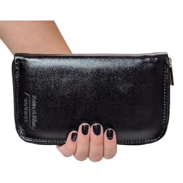 Imagem de Carteira Feminina Longa Com Zipe Em Couro Legitimo Espaçosa Pratica - 