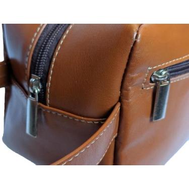 Imagem de Necessaire Feminina Estojo Viagem Maquiagem Grande Em Couro - Art Mina