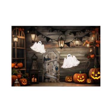 Imagem de Fundo Fotográfico 2,20 x 1,50 - Halloween Abóboras e Luminárias Realis