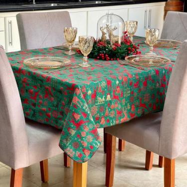 Imagem de Toalha de Mesa Retangular Natalina Mesa Posta Natal Brilhante - Millen